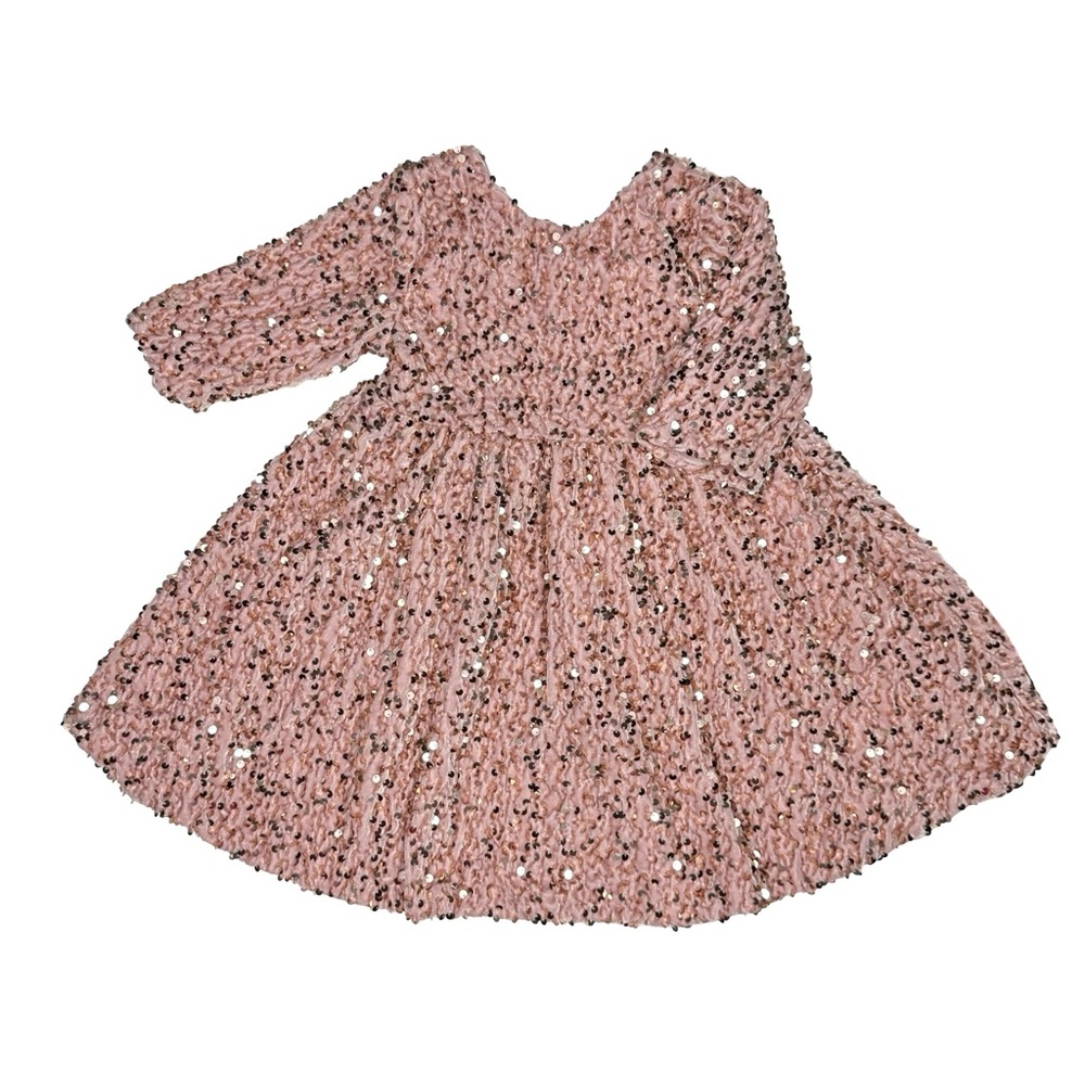 Mila & Rose Rose Gold Velvet Sequin Dress‎